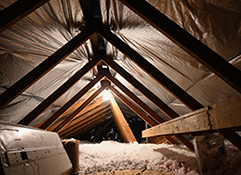Radiant barrier on attic rafters